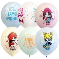 Воздушные шарики 12&amp;quot;/30 см Macaroons ассорти рис. Baby Girls